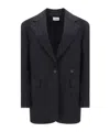 P.a.r.o.s.h Wool Single-breasted Blazer Jacket In Black