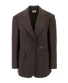 P.a.r.o.s.h P. A.r. O.s. H. Linen-blend Oversized Jacket In Brown