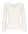 P.a.r.o.s.h Ribbed V Neck Long Sleeve Knitwear In White
