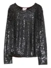 P.a.r.o.s.h Parosh Long-sleeved Top With Sequins In Silver