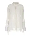 P.a.r.o.s.h Long-sleeved Transparent Detail Blouse In White