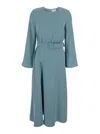 P.a.r.o.s.h Long-sleeve Belted Midi Dress In Blue