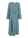 P.a.r.o.s.h Long-sleeve Belted Midi Dress In Blue