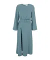 P.a.r.o.s.h Long-sleeve Belted Midi Dress In Blue
