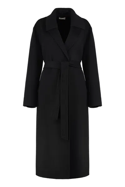 P.a.r.o.s.h Long Wool Coat In Black