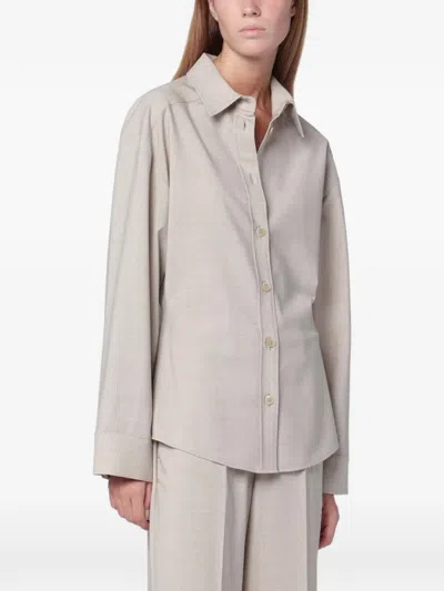 P.a.r.o.s.h Long-sleeve Button-down Shirt In Neutral