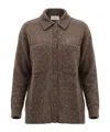 P.a.r.o.s.h Brushed Button-up Cardigan In Brown