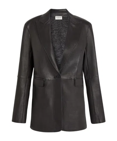 P.a.r.o.s.h Long-sleeve Leather Jacket In Black