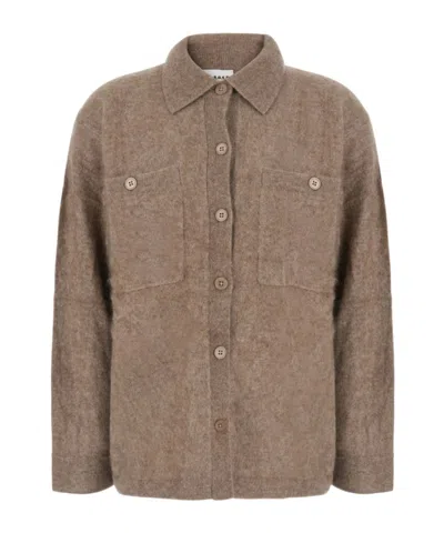 P.a.r.o.s.h Long-sleeve Open-front Cardigan In Brown