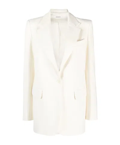 P.a.r.o.s.h Long-sleeve Single-breasted Blazer In White