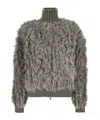 P.a.r.o.s.h . Textured Wool Bomber Jacket In Gray