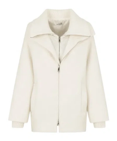 P.a.r.o.s.h Long-sleeve Zip-up Jacket In White