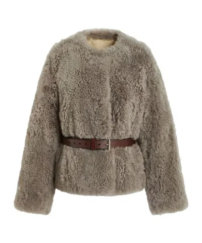 P.a.r.o.s.h Long-sleeved Belted Jacket In Green