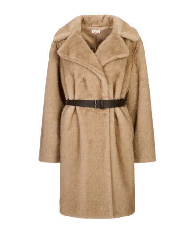 P.a.r.o.s.h Long-sleeved Coat In Brown