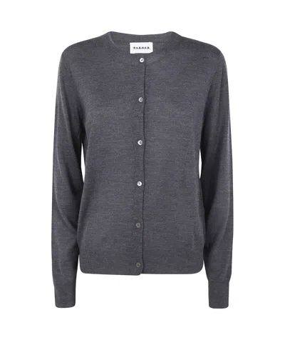 P.a.r.o.s.h Long-sleeved Knitted Cardigan In Gray
