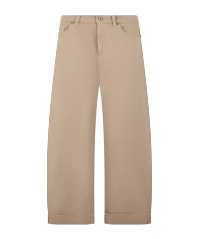 P.a.r.o.s.h Wide-leg Turned-up Trousers In Brown