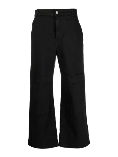 P.a.r.o.s.h Mid-rise Wide-leg Trousers In Black