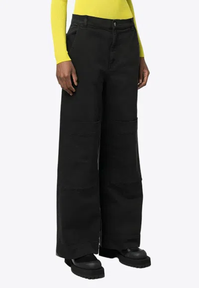 P.a.r.o.s.h Low-rise Wide-leg Pants In Black