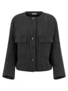 P.a.r.o.s.h Button-fastening Patch-pocket Jacket In Black