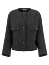 P.a.r.o.s.h Button-fastening Patch-pocket Jacket In Gray