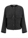 P.a.r.o.s.h Button-fastening Patch-pocket Jacket In Gray