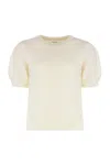 P.a.r.o.s.h Parosh Luce Short Sleeve Sweater In Neutral