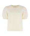 P.a.r.o.s.h Parosh Luce Short Sleeve Sweater In Neutral