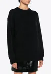 P.a.r.o.s.h Parosh Black Mohair Blend Crew Neck Sweater In Black