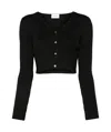 P.a.r.o.s.h Parosh Knitted Cropped Sweater In Black
