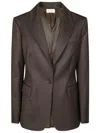 P.a.r.o.s.h Luxe Single-breasted Tailored Jacket With Classic Lapel In Gray