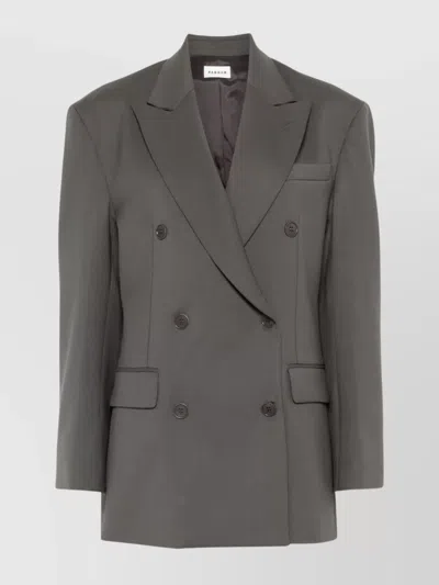 P.a.r.o.s.h Luxurious Wool Blend Blazer In Grey