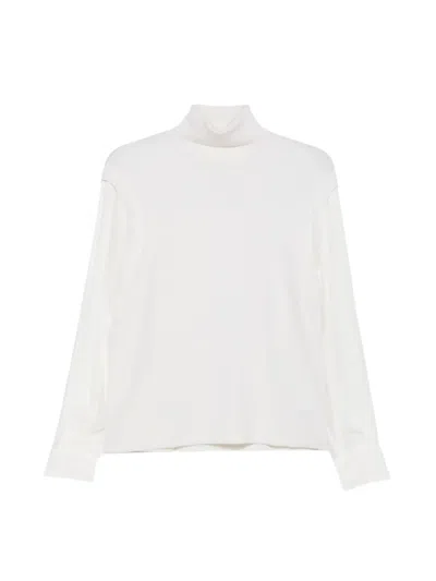 P.a.r.o.s.h Lwynford Roll-neck Panelled Sweater In White