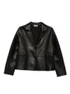 P.a.r.o.s.h Macio Button-fastening Leather Jacket In Black