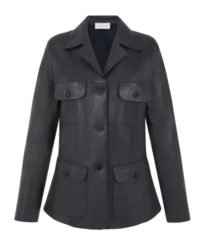 P.a.r.o.s.h Maciock Button-front Leather Jacket In Black