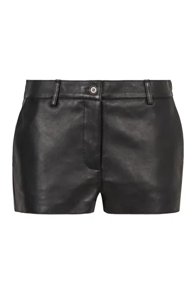 P.a.r.o.s.h Women's Maciock Leather Shorts In Black