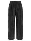 P.a.r.o.s.h Maciock25w Panelled Leather Trousers In Burgundy