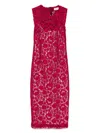 P.a.r.o.s.h Guipure Lace Midi Dress In Red