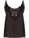P.a.r.o.s.h Macramé-panel Silk Tank Top In Brown