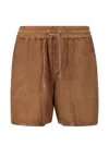 P.a.r.o.s.h . Suede Drawstring Shorts In Brown