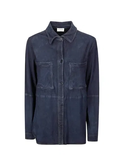 P.a.r.o.s.h Mafra Suede Shirt In Blue