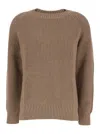 P.a.r.o.s.h Brown Knit Crewneck Sweater In Brown