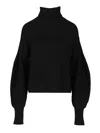 P.a.r.o.s.h Maglia Collo Alto Over Knitwear Black In Black