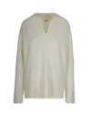 P.a.r.o.s.h Polo-collared Knit Sweater In Creamy Wool-cashmere Blend In Neutral
