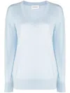 P.a.r.o.s.h Maglia V-neck Fine-knit Jumper In Blau
