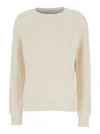 P.a.r.o.s.h White Knit Crewneck Sweater In White