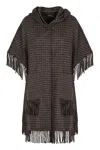 P.a.r.o.s.h . Mantle With Fringes In Brown