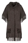 P.a.r.o.s.h . Mantle With Fringes In Brown