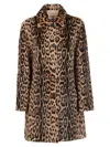 P.a.r.o.s.h Leopard-print Coat In Brown