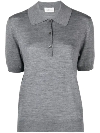 P.a.r.o.s.h Poloshirt Aus Meliertem Strick In Grau