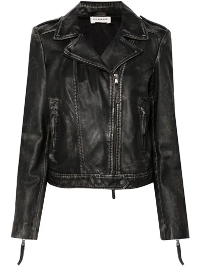 P.a.r.o.s.h Maverick Leather Jacket In Black